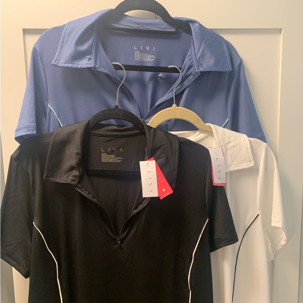 Blue Lane Bryant LIVI polo with piping
